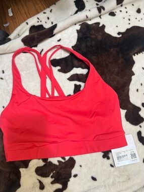 Lululemon Energy Bra evolve red glow size Small NWT